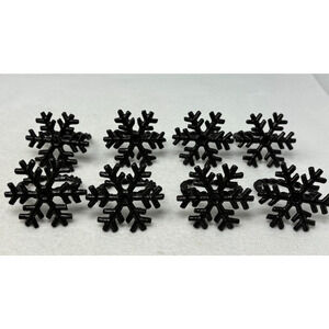 Snowflake Christmas Holiday Napkin‎ Rings Brown Cast-Iron Metal Set of 8